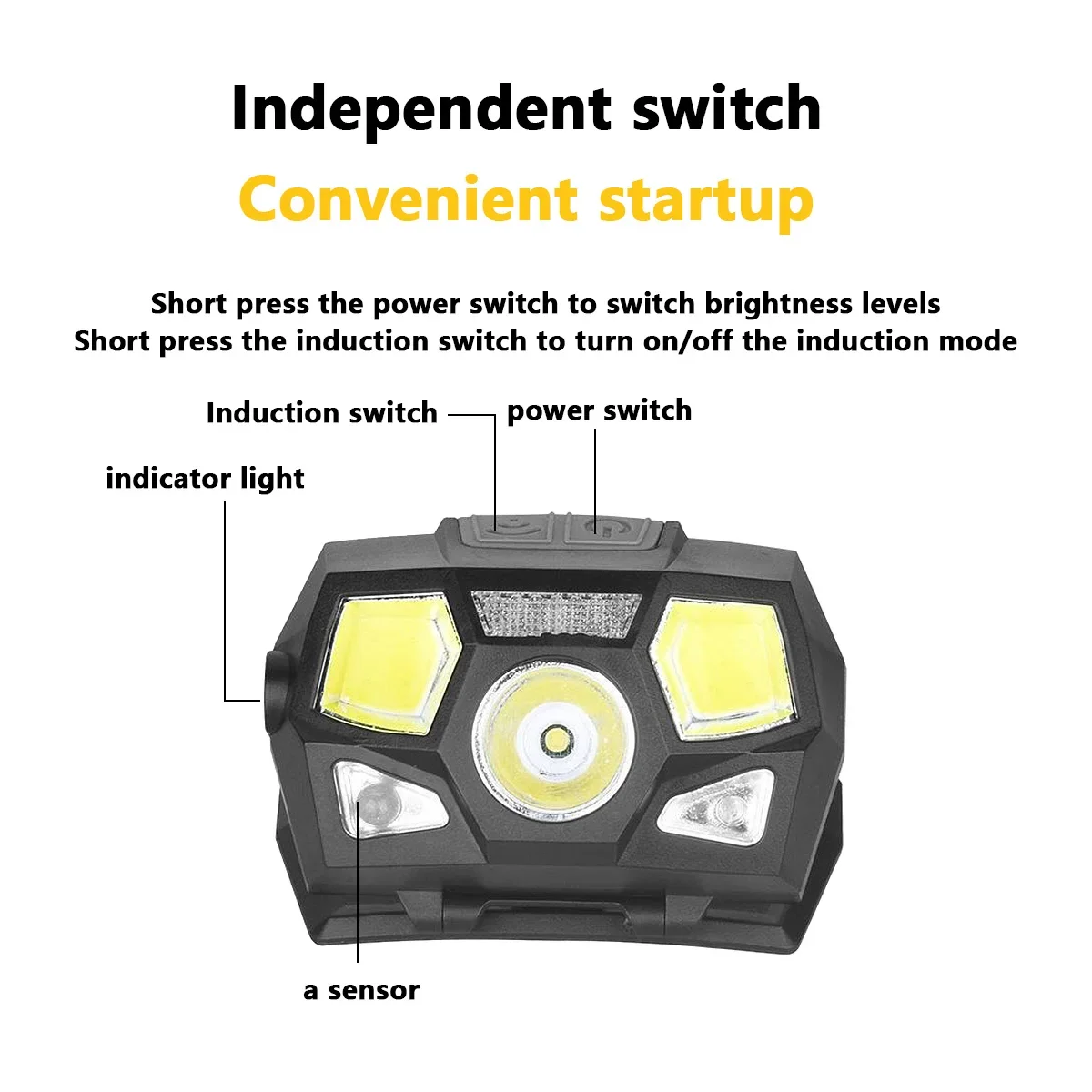 Luz táctica para casco con carga USB, faro de inducción, lámpara de señal impermeable, faro para caza y pesca - imagen 5