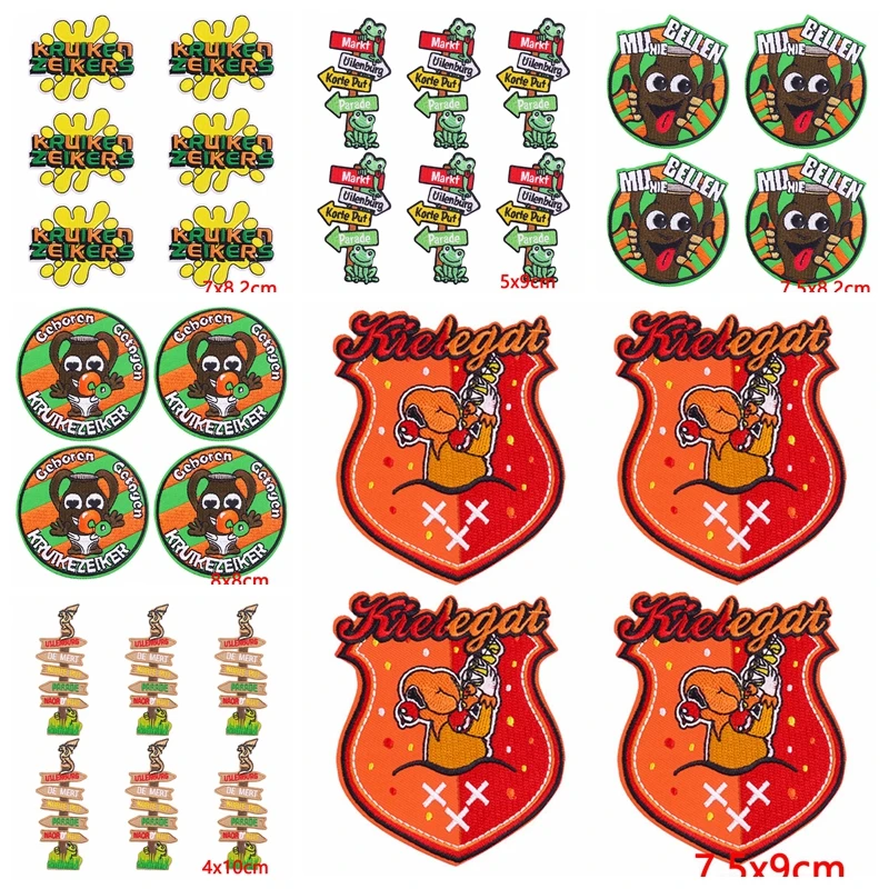 10 unids/lote parches bordados de Carnaval de Países Bajos para ropa parches termoadhesivos en la ropa Eindhoven Oeteldonk parche Decoración