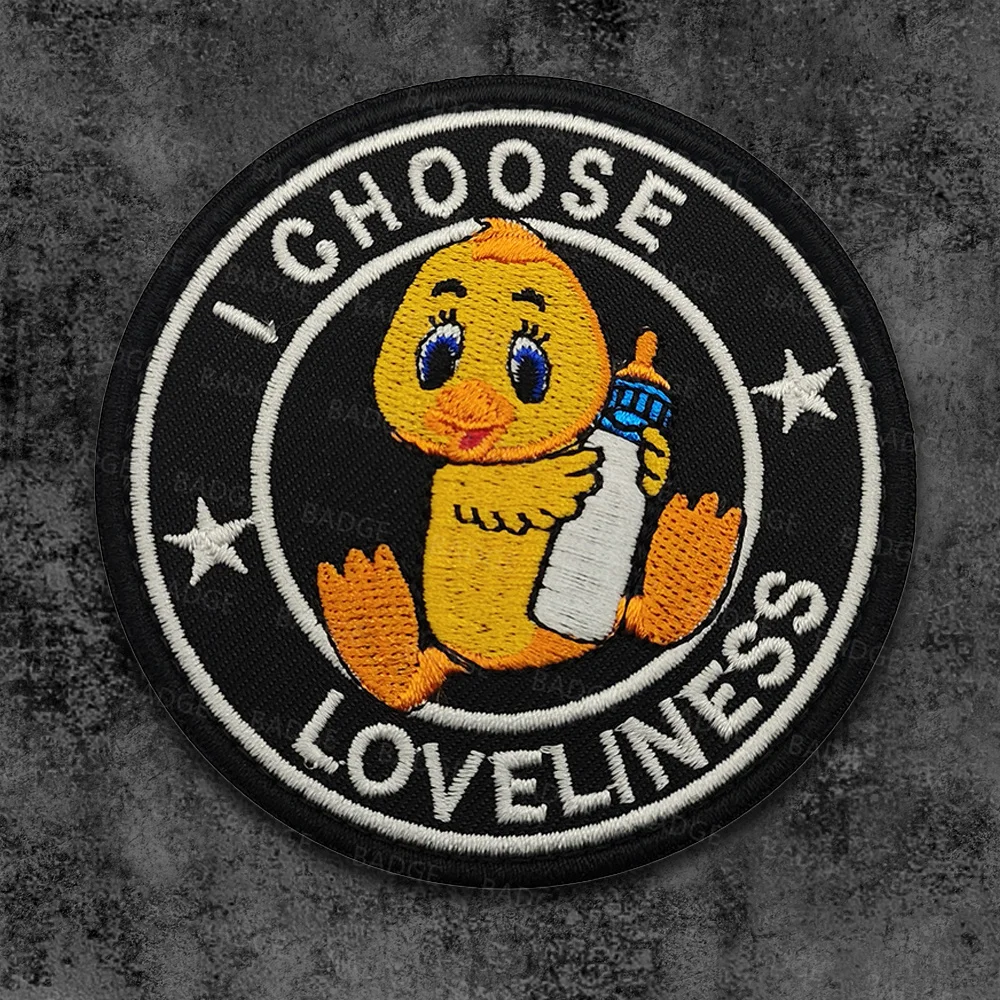 La paz nunca fue una opción Parche de pato: emblema divertido bordado con respaldo de gancho, insignia de cuchillo para morder pato lindo de PVC - imagen 3