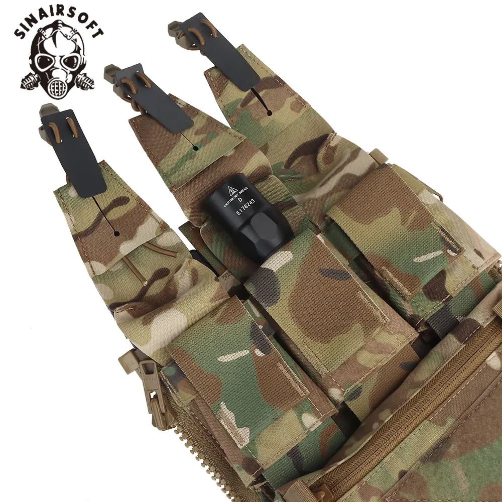 Chaleco deportivo V5 FCPC, Panel trasero con cremallera en la placa trasera, bolsa de expansión para chaleco Airsoft, bolsa Triple, accesorios portadores de placa - imagen 4