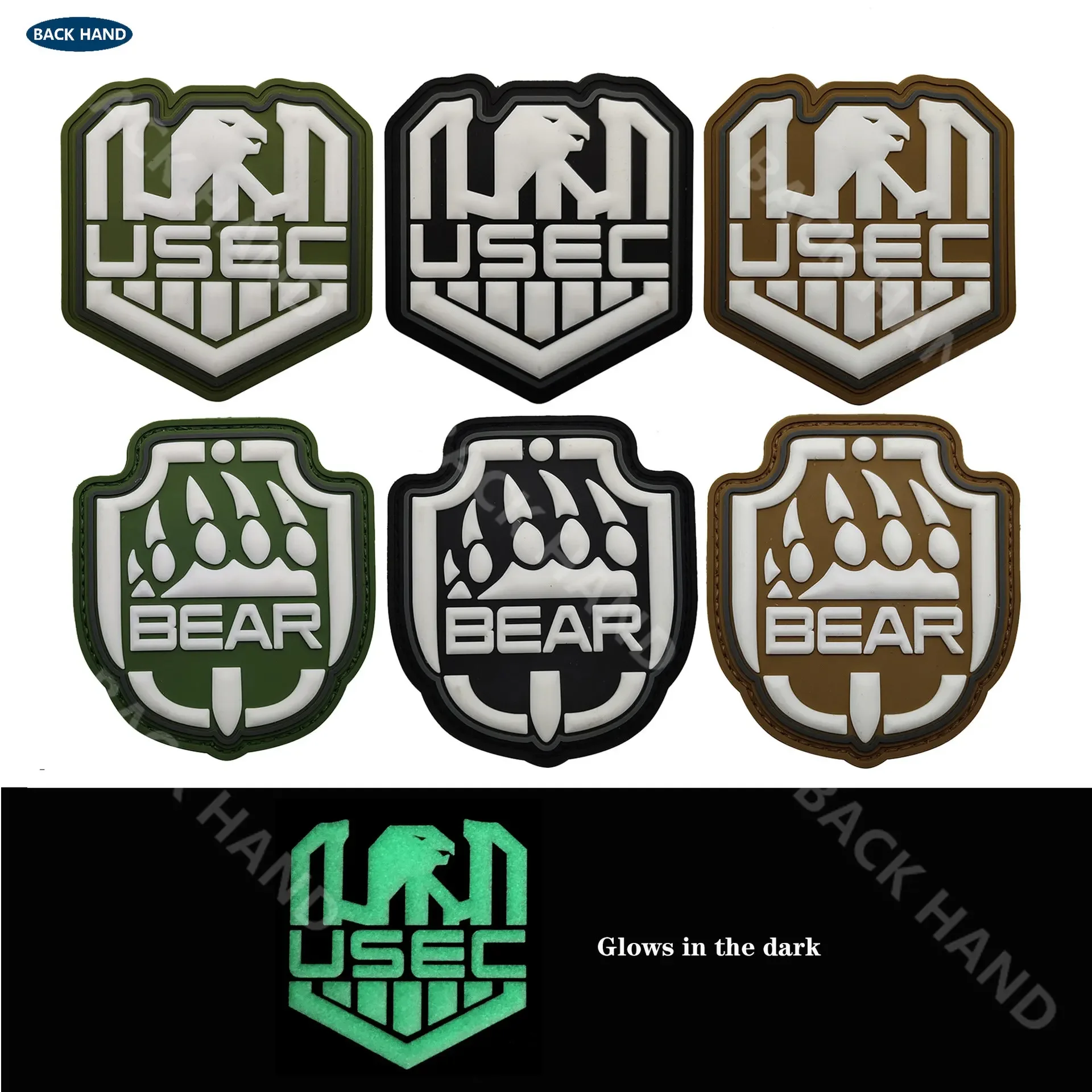 Parche de PVC de Escape de Rusia de Tarkov USEC BEAR, parches bordados, juego ruso, aplique reflectante infrarrojo IR, insignia táctica - imagen 5