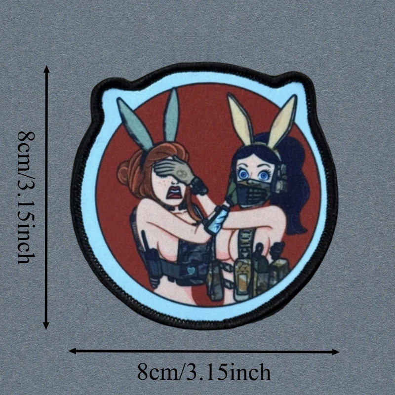 Parche estampado de Chica de Anime, chaleco táctico con gancho y bucle, insignia de moral militar, mochila, pegatina decorativa, parches para brazalete para ropa - imagen 3