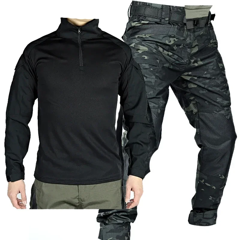 Traje táctico de rana de otoño para hombre, conjunto de 2 piezas transpirable de caza, ropa multifunción, camisas para exteriores, pantalones de trabajo de costura, uniformes - imagen 5
