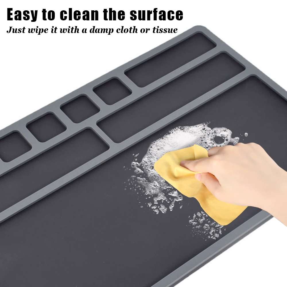 Almohadilla de mantenimiento y reparación de armas, almohadilla de silicona antideslizante para pistola de Rifle táctico con bandejas para piezas pequeñas, estera protectora para banco de trabajo - imagen 5