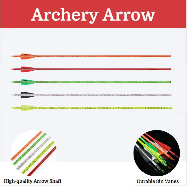 Flechas de carbono 30 "ID6.2mm tiro con arco SP500 flecha paletas de goma sin punta para tiro tradicional caza arco tiro con arco - imagen 3