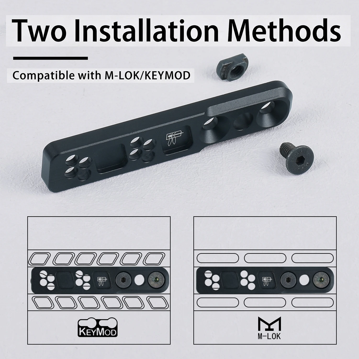 Soporte para linterna MLOK Keymod System M300 M600 Base lateral para linterna soportes de luz de explorador adaptables de Metal soporte de libélula para exteriores - imagen 2