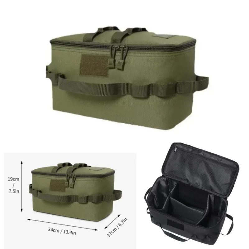 Bolsa de almacenamiento para acampar al aire libre, organizador de utensilios de cocina, vajilla portátil, bolso para acampar y picnic, senderismo, viajes - imagen 3