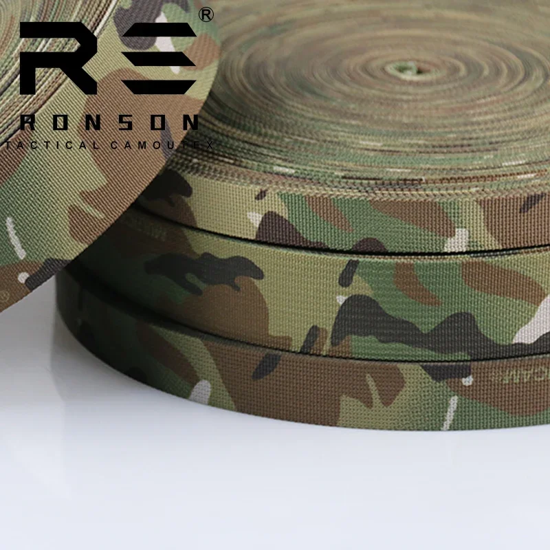 Correa de camuflaje MC, cinturón de poliéster de alta densidad, chaleco táctico molle, correa para el hombro, 2,0/2,5/3,8/5,0 cm