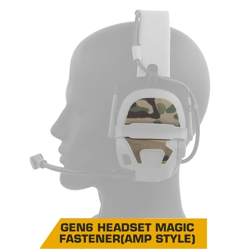 Adhesivo táctico para auriculares GEN6, parche de gancho y bucle de camuflaje para caza, tiro, cancelación de ruido, auriculares AMP - imagen 3