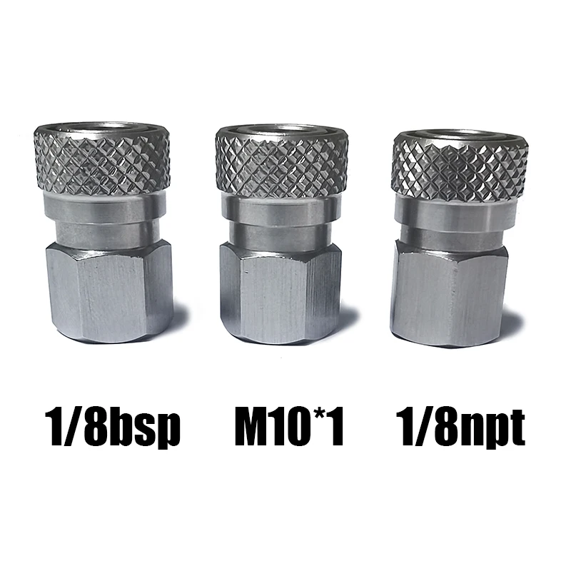 Adaptador de desconexión rápida hembra de acero inoxidable HPA, enchufe de pezón de 8mm 1/8NPT, M10 * 1, 1/8BSPP - imagen 2