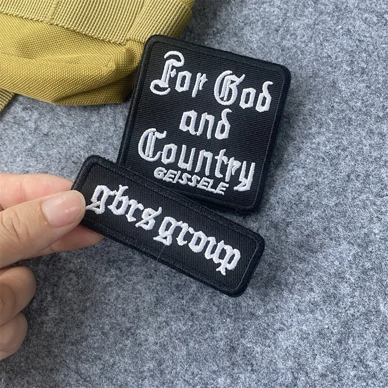 Parche bordado "para God and Country Gelssele", insignia de moral táctica, gancho y bucle, mochila, ropa, pegatina decorativa - imagen 3