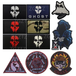 Parche táctico IR gancho y bucle bordado emblema fantasmo nocturno