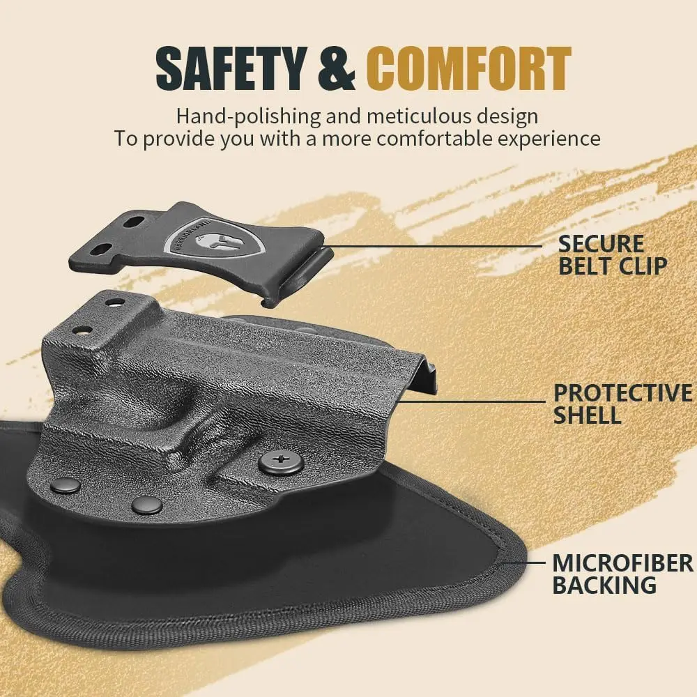Funda Universal IWB para Glock 17 19 43X,Sig P320,Taurus,Springfield,CZ,Ruger y más: transporte oculto de nailon Kydex, mano derecha - imagen 3
