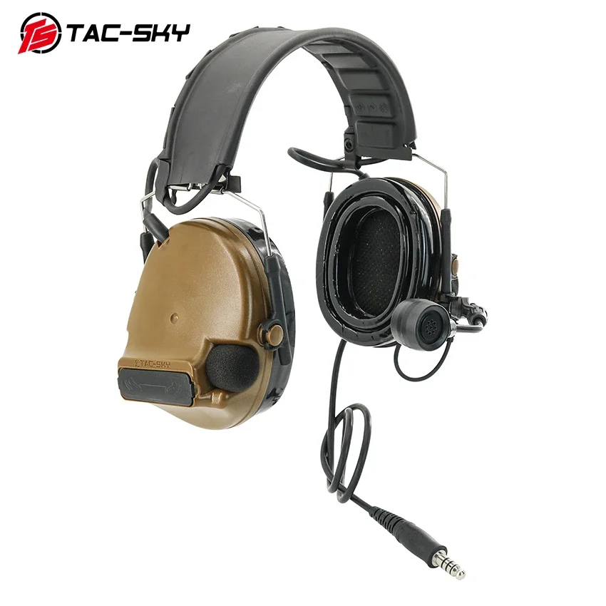 TS TAC-SKY nueva diadema extraíble COMTACV auriculares tácticos protección auditiva al aire libre auriculares C5 + 2 pines V2PTT - imagen 3
