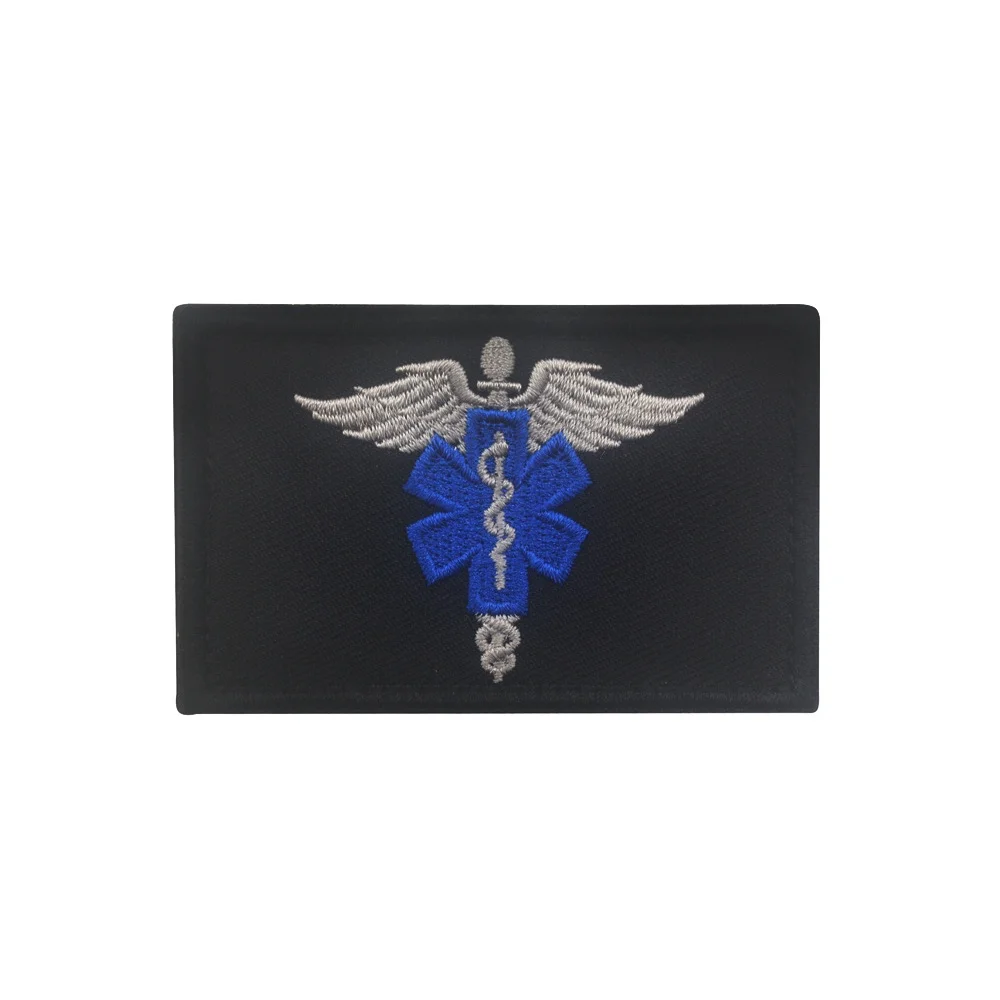 Calcomanía bordada en 3D de Star of Life, brazalete de rescate, insignia médica luminosa de PVC, Parche de bucle de gancho de mochila EMS reflectante IR, superventas - imagen 3