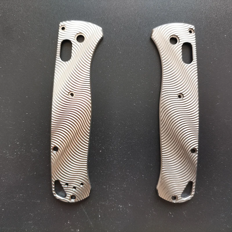 Básculas con mango de titanio con diseño de onda personalizado para cuchillo Bugout 535, pieza de accesorios para hacer bricolaje - imagen 4
