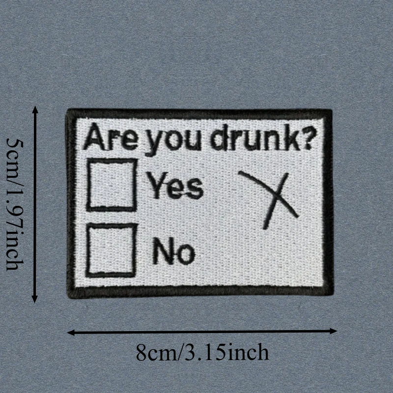 “Are You Drunk?" parche bordado chaleco táctico gancho y bucle insignia de moral mochila pegatinas decorativas brazalete parches para ropa - imagen 3