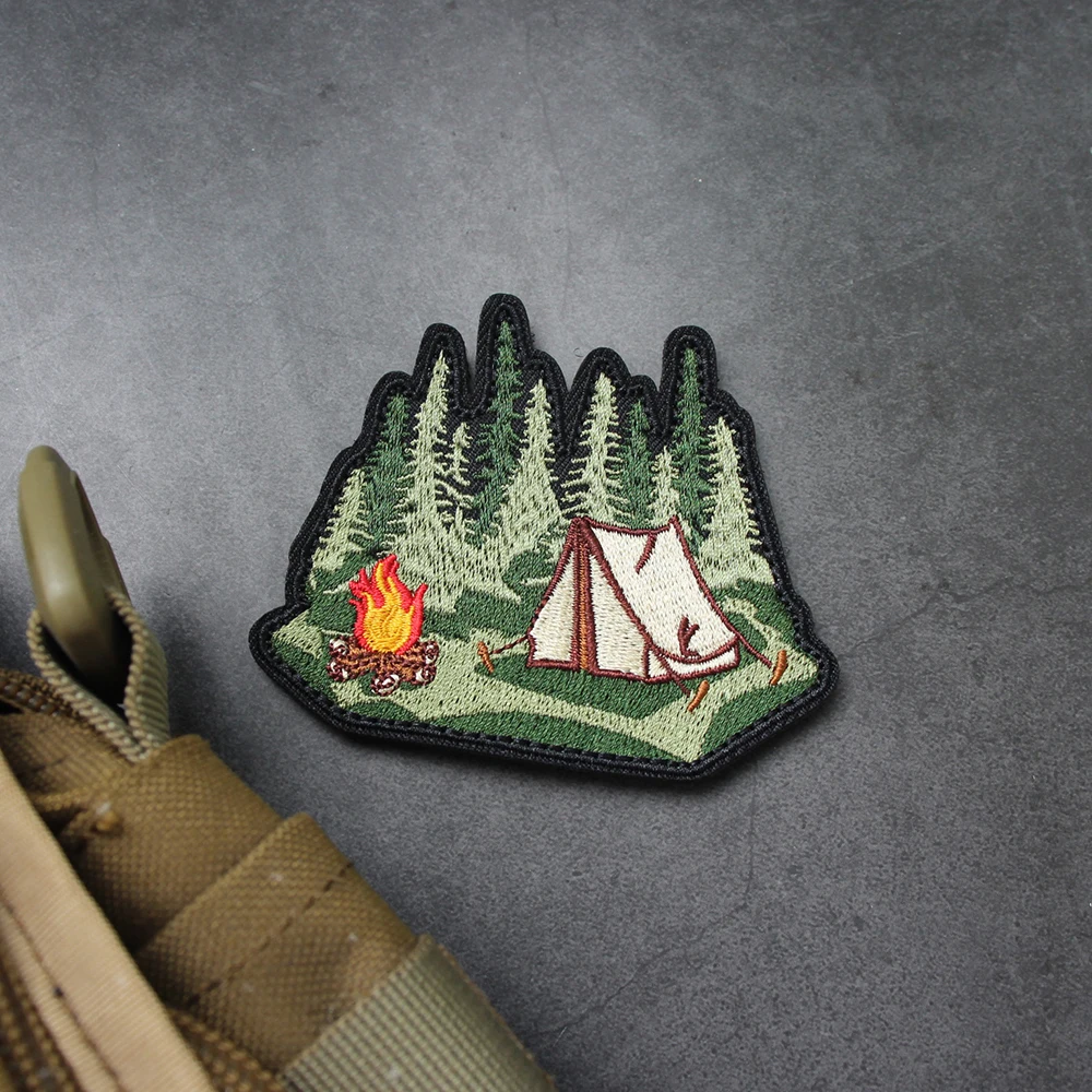 Parche bordado para acampada, tienda de campaña, brazalete táctico de jungla para entusiastas del aire libre, ropa, decoración de mochila - imagen 2