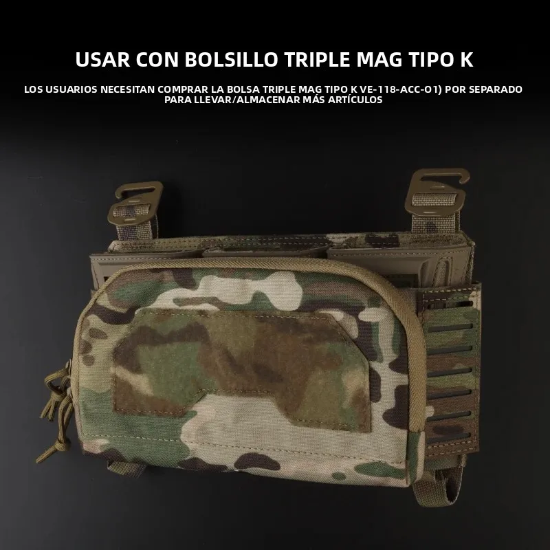 Placa táctica estilo Agilit, bolsa administradora de 2a capa para bolsa Triple Mag de calibre múltiple, chaleco compacto frontal, accesorio portador de placa - imagen 4