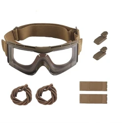 Wosport W810 gafas airsoft lente transparente viento polvo