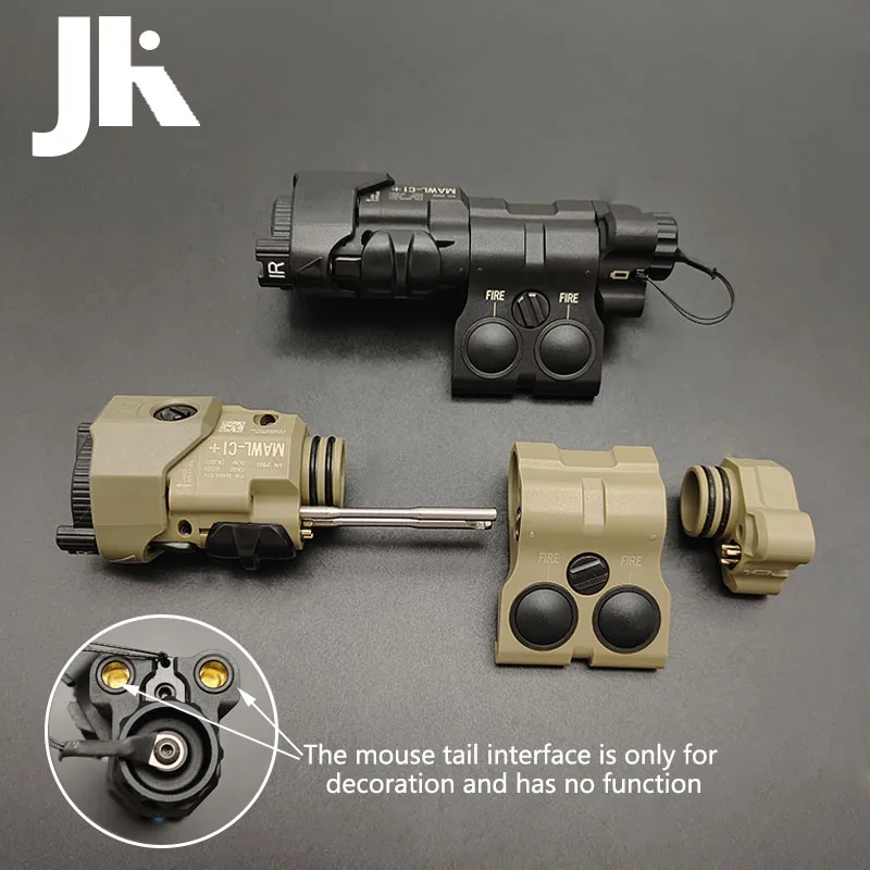 Linterna táctica de nailon MAWL C1 con láser verde, luz de relleno IR, luz LED para mira de arma, compatible con riel Picatinny de 20mm - imagen 4