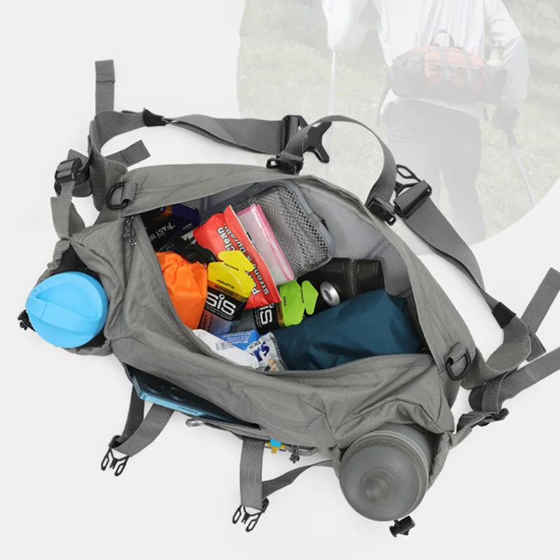 Riñonera para gimnasio al aire libre, gran capacidad, deportes, Camping, pesca, senderismo, bolso cruzado, bolso de escalada multifuncional - imagen 4