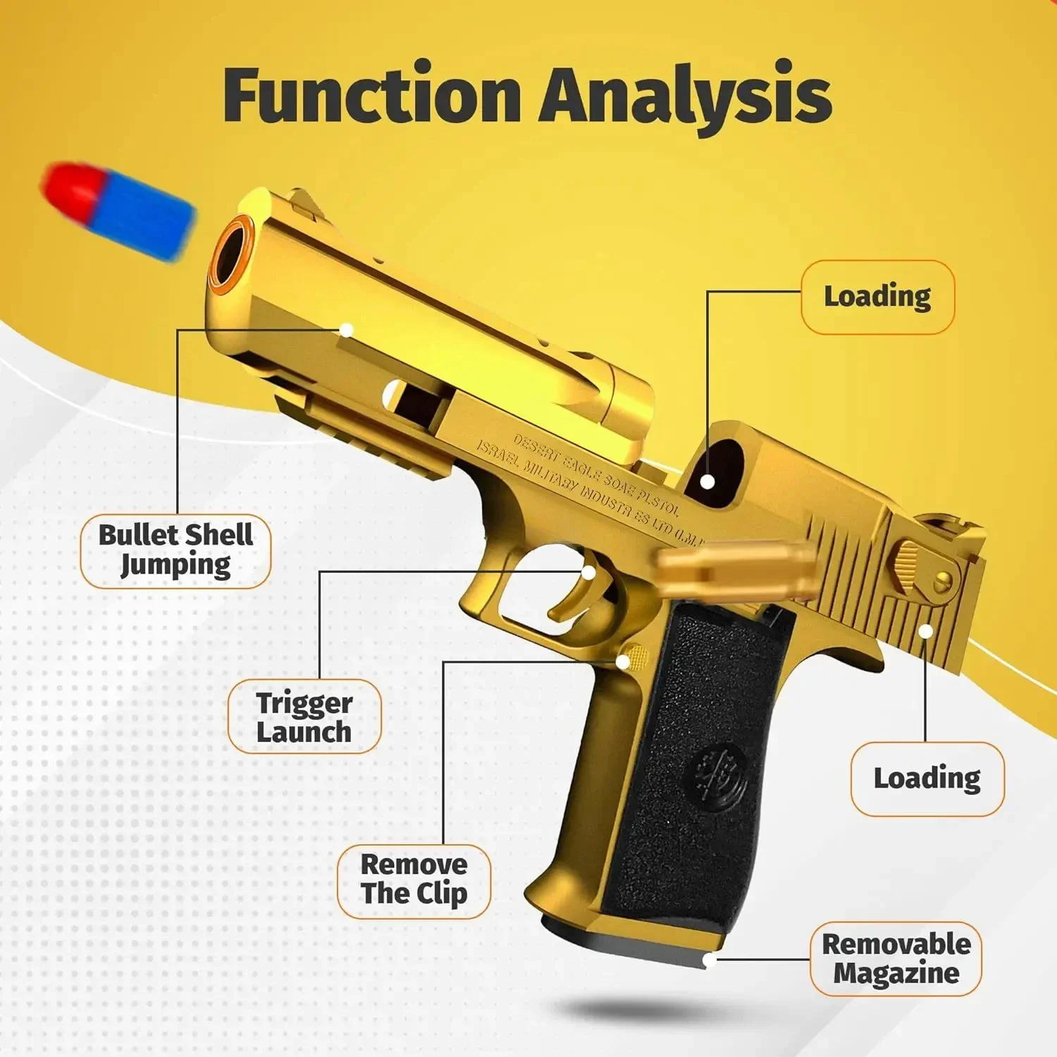Pistola de airsoft educativa con expulsión de cartuchos y espuma - imagen 5