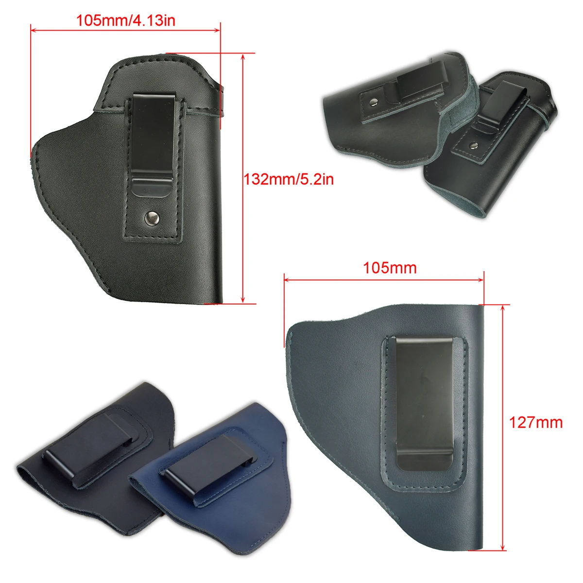 Funda táctica de cuero genuino para revólver, funda Universal para pistola, transporte oculto, funda para caza Glock 17 43X P365 - imagen 4
