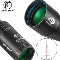 FIRE WOLF 4,5-18X44 FFP táctico óptico Rifle alcance ajustable rojo verde caza Riflescope retícula de vidrio volante grande torretas