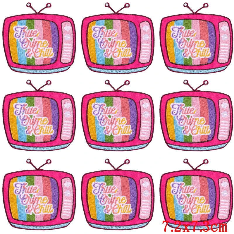 Parche bordado de dibujos animados para planchar, parches termoadhesivos para ropa, parches de flores, pegatinas de apliques, 10 Uds./lote - imagen 4