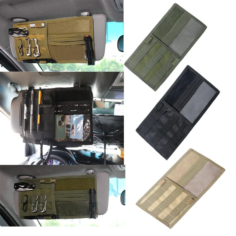Panel de visera de vehículo táctico MOLLE, organizador de parasol para camión y coche, bolsa para CD, soporte de bolsa, bolsa de herramientas EDC, almacenamiento, accesorios para coche - imagen 2