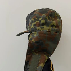 Flecktarn gorro táctico camuflaje con orejeras de lana invierno