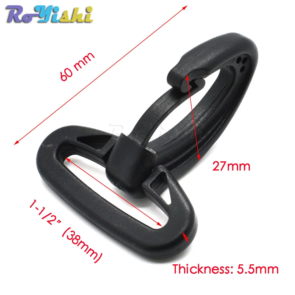 Ganchos de presión de plástico resistentes para correas de mochila con cordón de Paracord tejido, color negro - imagen 5