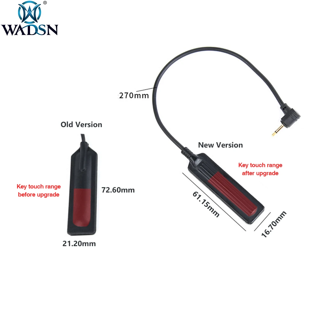 WADSN Airsoft táctico PEQ15 DBAL-A2 interruptor de Control de cola láser linterna táctica interruptor de presión remota botón interruptor de caza - imagen 3