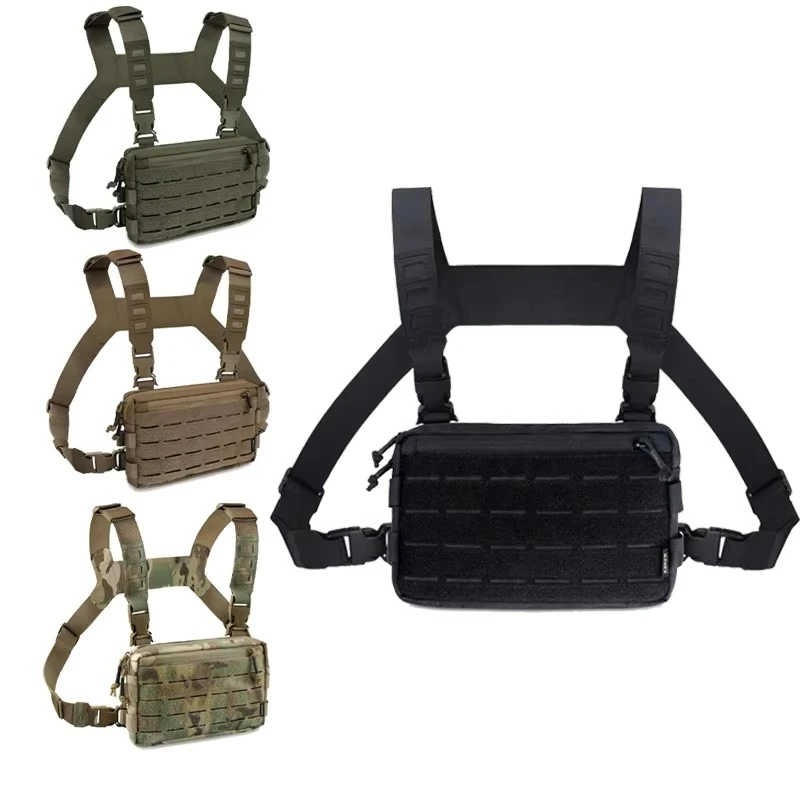 Bolsa de pecho táctica de nailon 1000D, bolsa Airsoft con sistema Molle para acampar al aire libre, senderismo, caza, chaleco de pesca de hombro EDC - imagen 3
