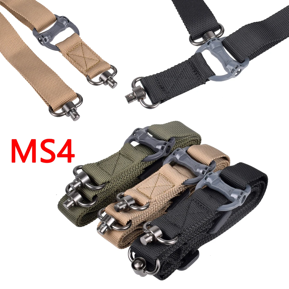 AR15 M4 M16 HK416 AK47 armas de Rifle de carabina MS3 eslinga de Rifle táctico caza Clip de Metal correa de pistola de montaje correas de pistola de M-LOK de seguridad - imagen 4