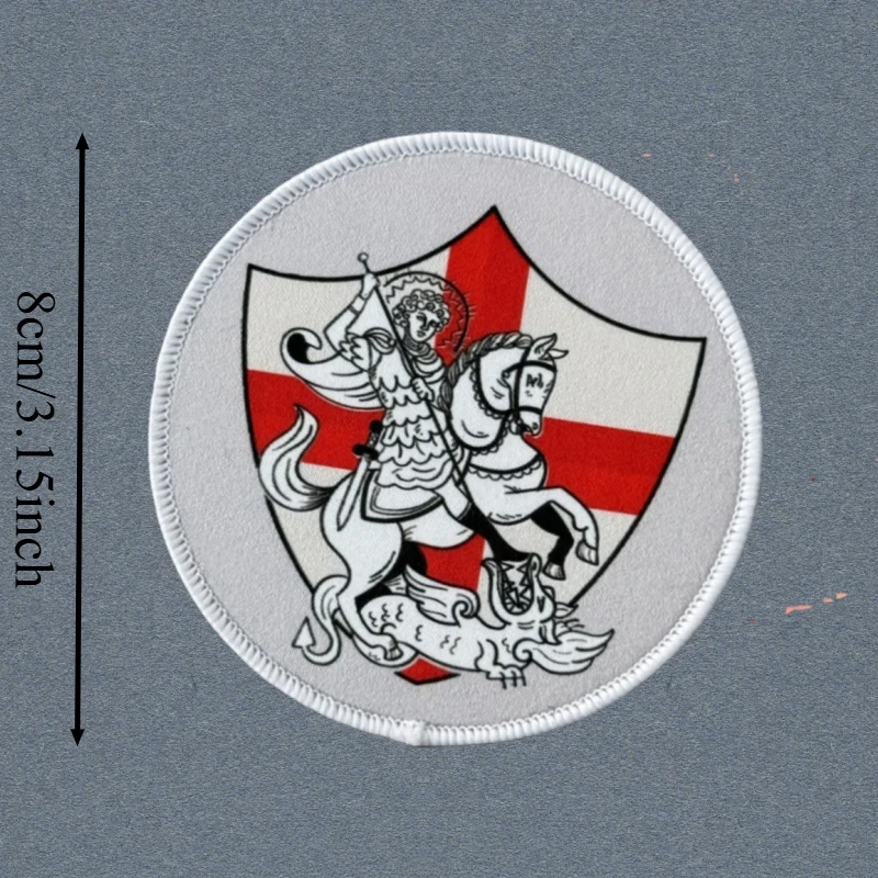 Parche estampado de San Jorge y el dragón, chaleco táctico, insignia de gancho y bucle, pegatinas decorativas para mochila, parches para brazalete para ropa - imagen 3