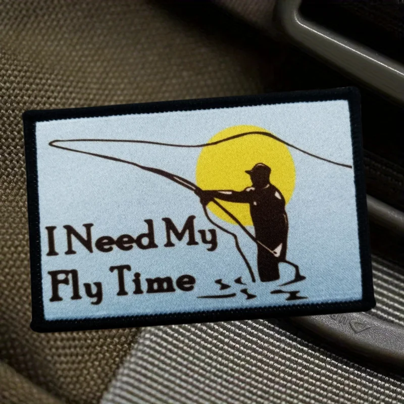 Parche con estampado I Need My Fly Time, chaleco táctico, insignia de moral con gancho y bucle, pegatinas decorativas para mochila, parches para brazalete para ropa - imagen 5