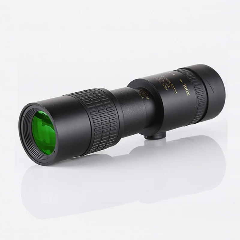 Telescopio Monocular de alta definición 10-300x40 con soporte para teléfono, para observación de aves, caza, Camping, viaje, Zoom potente - imagen 5