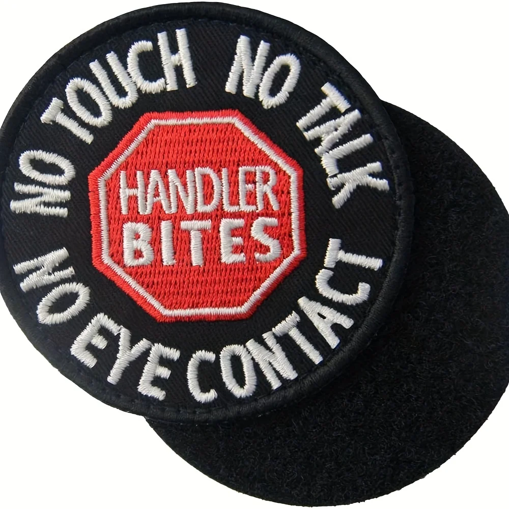 parches velcro mochila tácticos de bordados Parche para perros de servicio de terapia Velcros con gancho y bucle, sin contacto, insignia bordada para arnés de chaleco, señal de advertencia para asistencia de mascotas - imagen 5