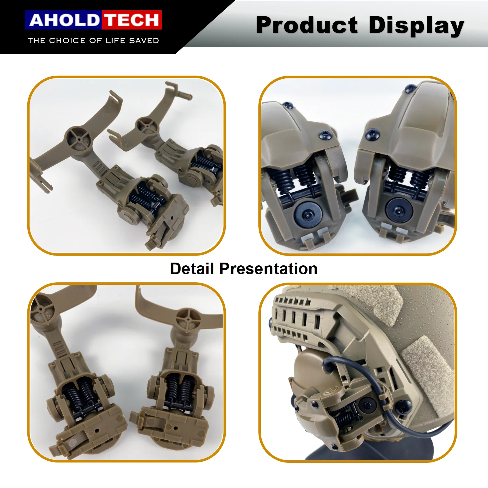 Aholdtech-Soporte táctico para auriculares, adaptador de riel para auriculares ARC/M-LOK Wendy, soporte para auriculares COMTAC Sport hunt - imagen 5