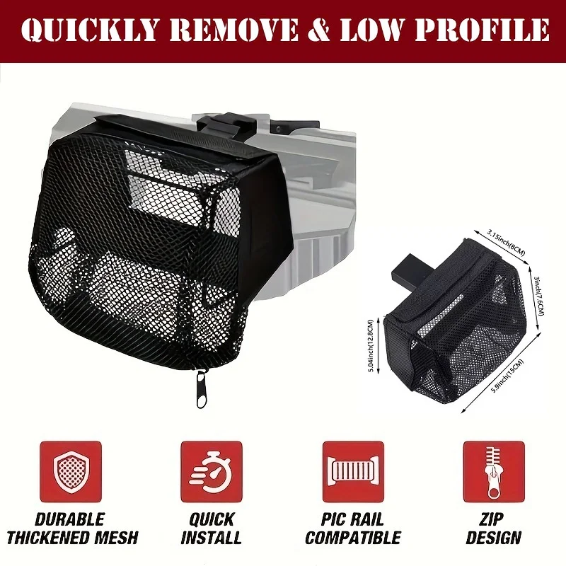 Bolsa de red de colección táctica, suministros para exteriores, bolsillo de malla para exteriores, bolsa de reciclaje, bolsa de colección de carcasa, Material de nailon, Metal F - imagen 2