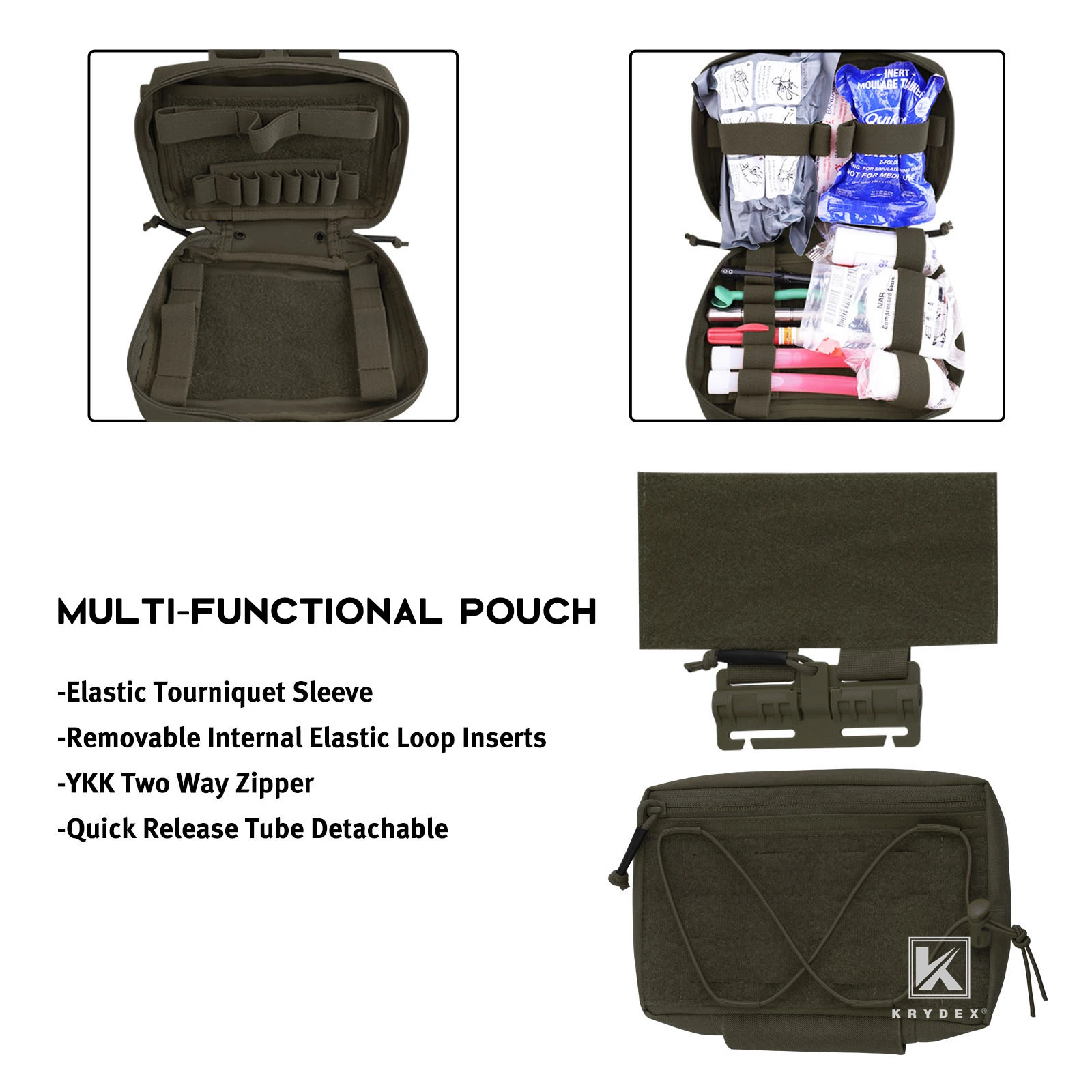 KRYDEX-riñonera táctica de liberación rápida, riñonera Modular de 9 "x 7" x 2 ", riñonera para chaleco portador de placa, aparejo de pecho, Color RG - imagen 5