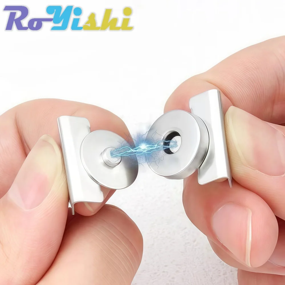 5-100 juegos de hebilla magnética sin costuras de Metal RoYishi para bolsos, botones a presión magnéticos para cierre de hebilla DIY, broches magnéticos para bolso - imagen 5