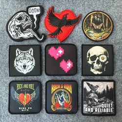 Parches bordados góticos calavera lobo demonio – Gancho y bucle