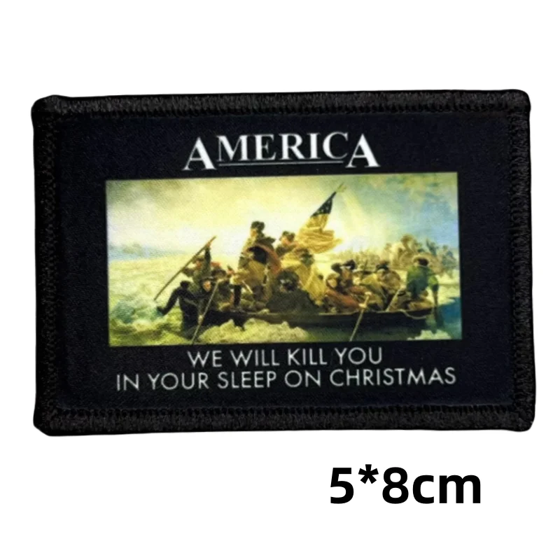 Parches tácticos de moral inspiradora de América en la ropa, parche impreso de gancho y bucle, brazalete del ejército militar, pegatinas de mochila - imagen 4