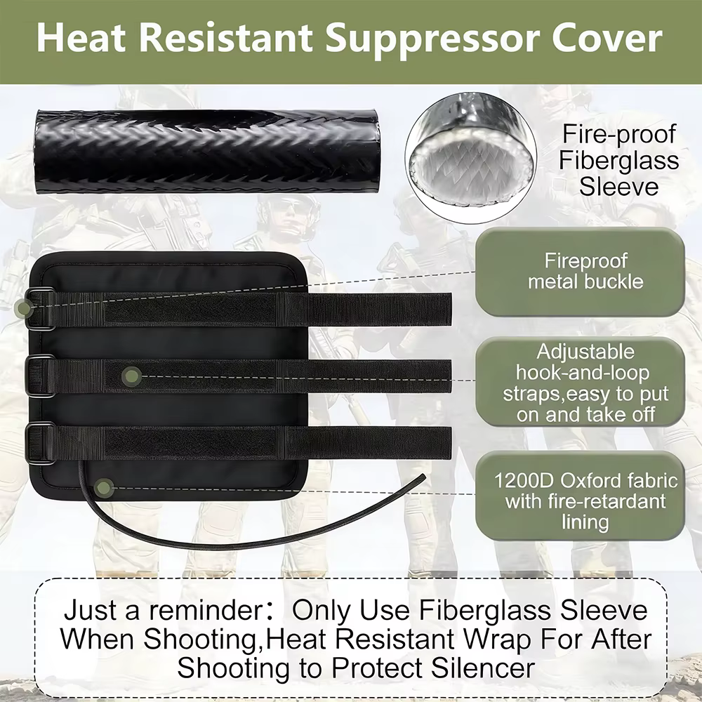 Funda resistente al calor ajustable para silenciador de caza y tiro - imagen 2