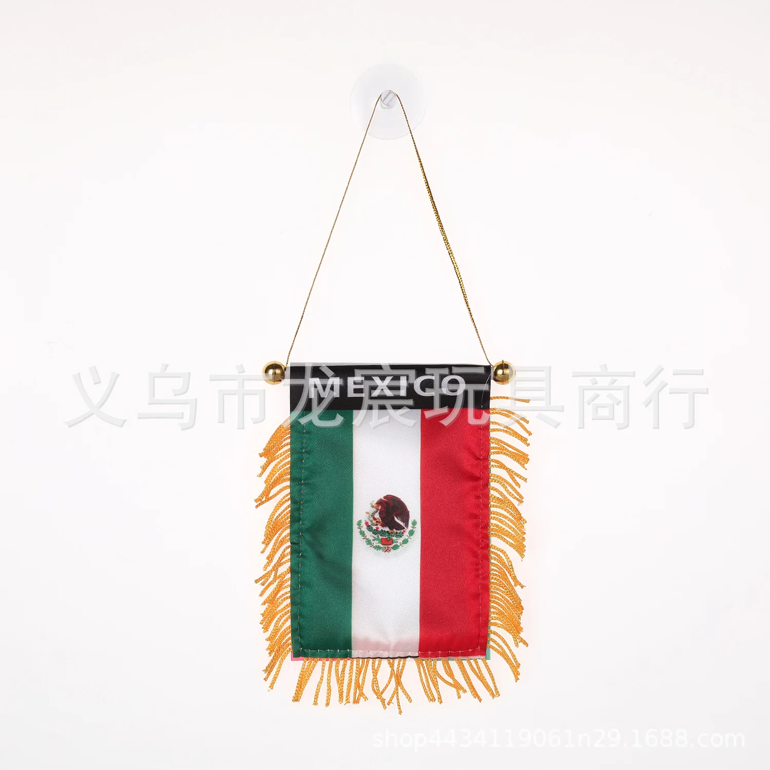 Venta al por mayor bandera de ventana de coche de México 8*12 cm poliéster doble cara impresa bandera colgante de México Mini bandera de México