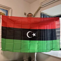 Bandera de Libia azul cielo poliéster gran tamaño exterior