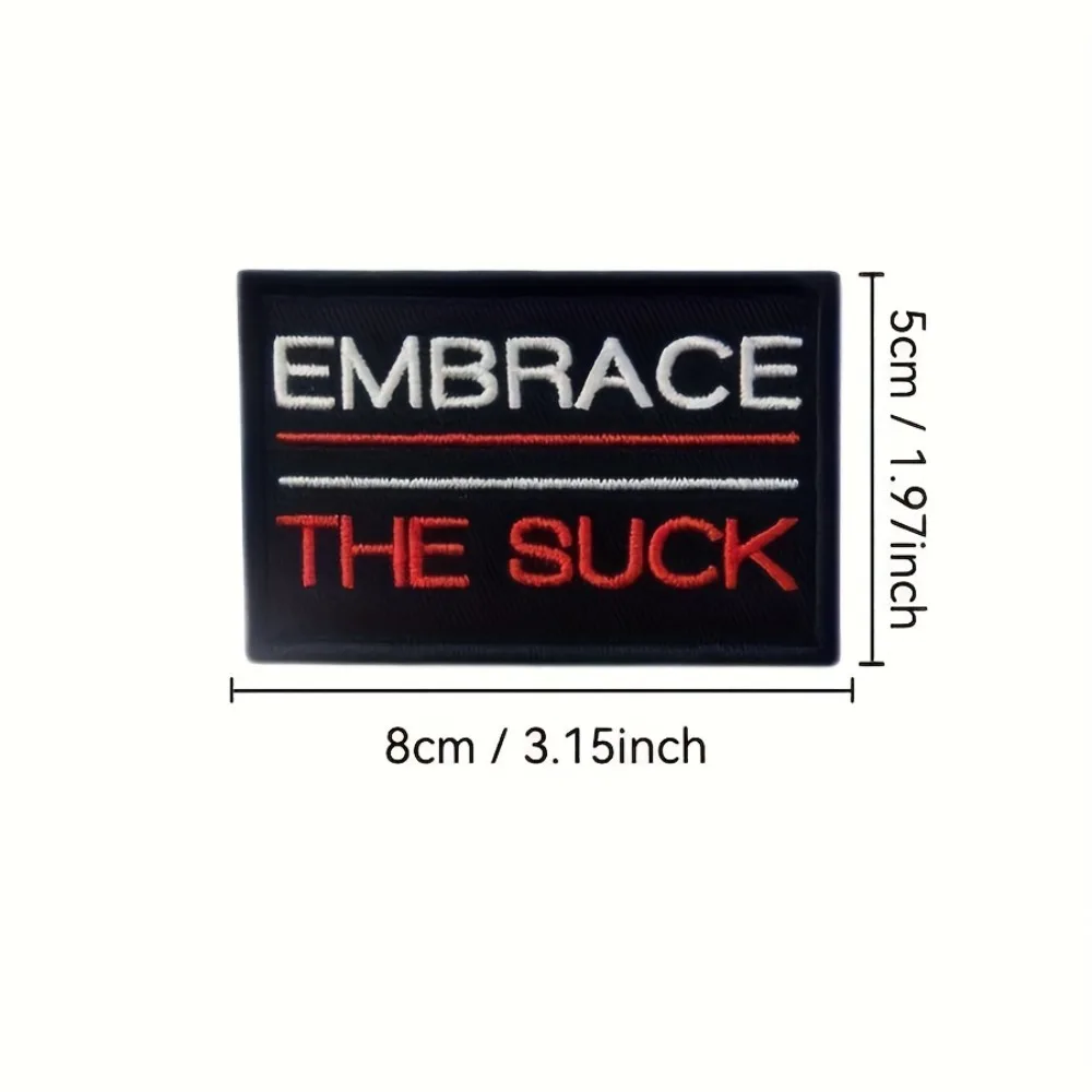 Parches Velcro Mochila TáCticos De Bordados "Ambrace the Suck" Automotivación Divertido Meme Slang Parche táctico de velcros Cierre de gancho y bucle - Insignia moral para mochila Molle - imagen 4